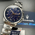 Maserati Successo 44mm Solar Blue Stainless Steel Watch For Men - R8873645004