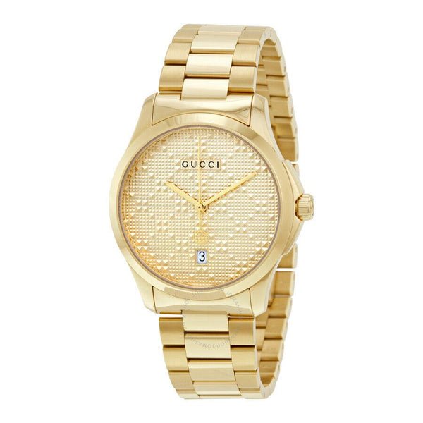 Gucci G Timeless Yellow Gold Dial Yellow Gold Steel Strap Unisex Watch - YA126461