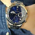 Maserati Ricordo Chronograph Blue Dial Stainless Steel 42mm Watch For Men - R8873633001