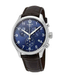 Tissot Chrono XL Classic Blue Dial Brown Leather Strap Watch For Men - T116.617.16.047.00