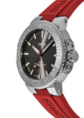 Oris Aquis Date Relief Grey Dial Red Rubber Strap Watch for Men - 0173377304153-0742466EB
