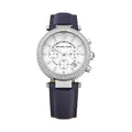 Michael Kors Parker White Dial Blue Leather Strap Watch for Women - MK2293