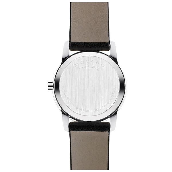 Movado Museum Classic Black Dial Black Leather Strap Watch For Women - 0606503