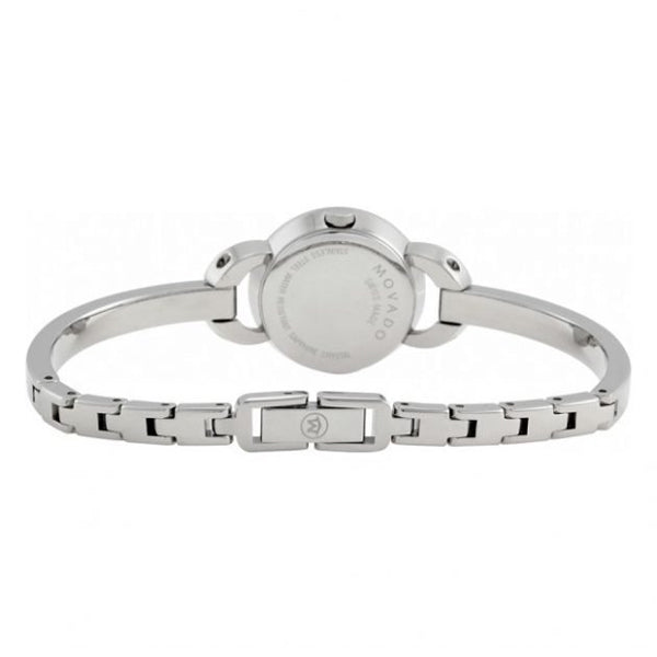 Movado Rondiro Diamonds Black Dial Silver Steel Strap Watch For Women - 0606798