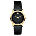 Movado Museum Black Dial Black Leather Strap Watch For Men - 606876