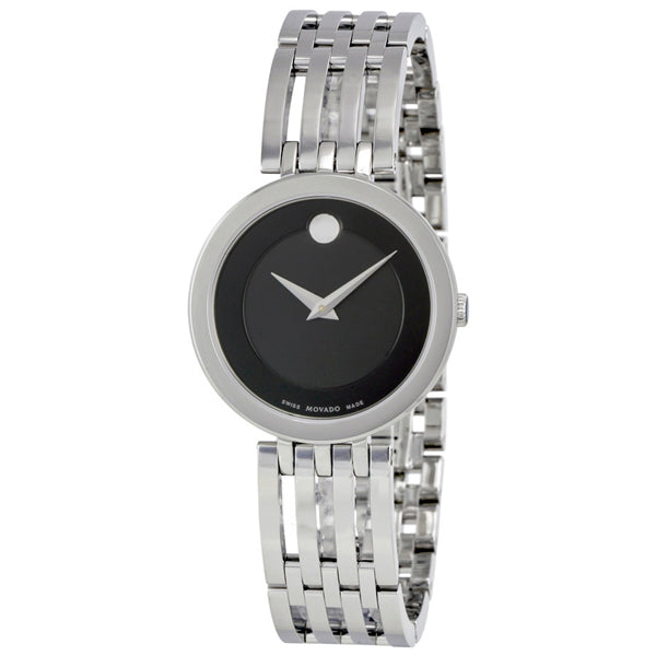 Movado Esperanza 28mm Black Dial Silver Steel Strap Watch For Women - 0607051