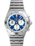 Breitling Chronomat B01 42 Six Nations Italy Blue Dial Silver Steel Strap Watch for Men - AB0134A41C1A1