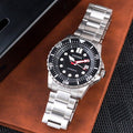 Citizen Mechanical Black Dial Silver Stainless Steel Watch For Men - NJ0120-81E