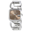 Gucci G Gucci Brown Dial Silver Steel Strap Watch For Women - YA125401
