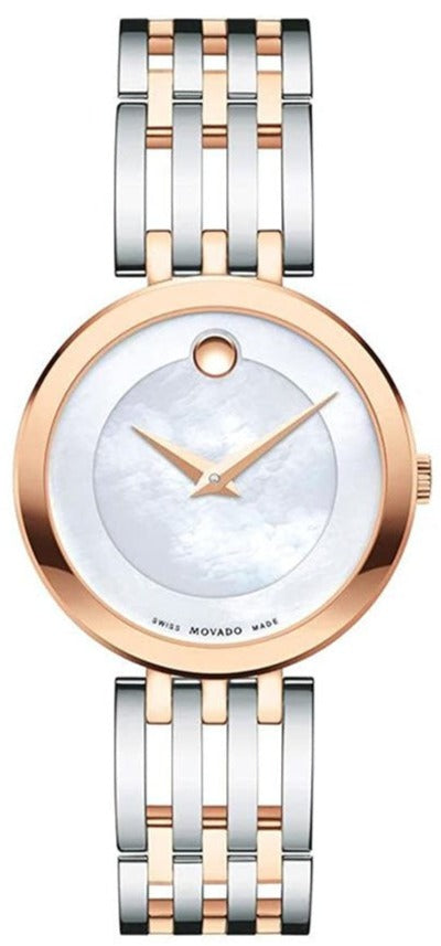 Movado Esperanza Mother of Pearl Dial Two Tone Steel Strap Watch For Women - 0607114