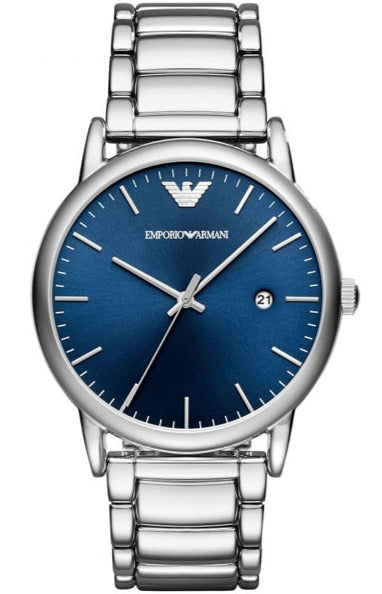Emporio Armani Luigi Blue Dial Silver Steel Strap Watch For Men - AR11089