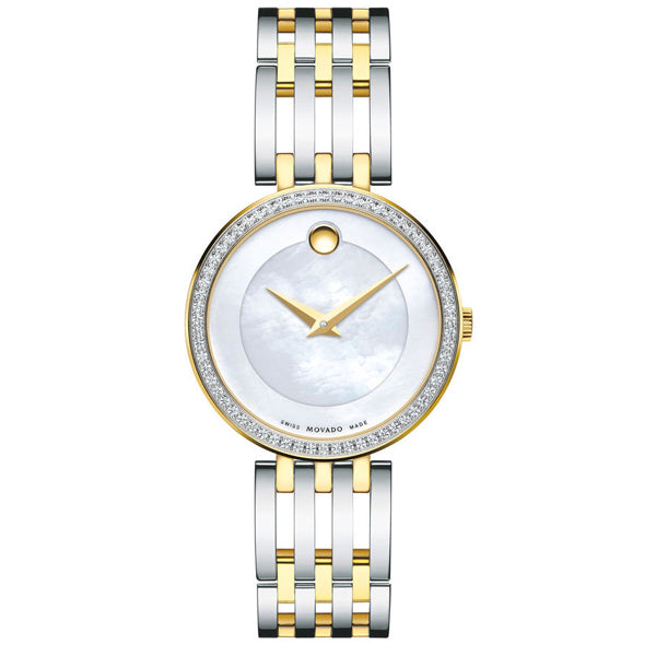 Movado Esperanza Mother of Pearl Dial Two Tone Steel Strap Watch For Women - 0607085