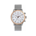 Maserati Epoca White Dial Chronograph Silver Mesh Bracelet Watch For Men - R8873618009