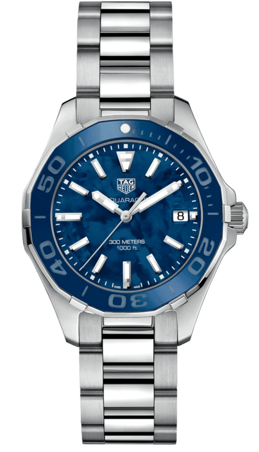 Tag Heuer Aquaracer Ceramic Blue Dial Silver Steel Strap Watch for Women - WAY131S.BA0748