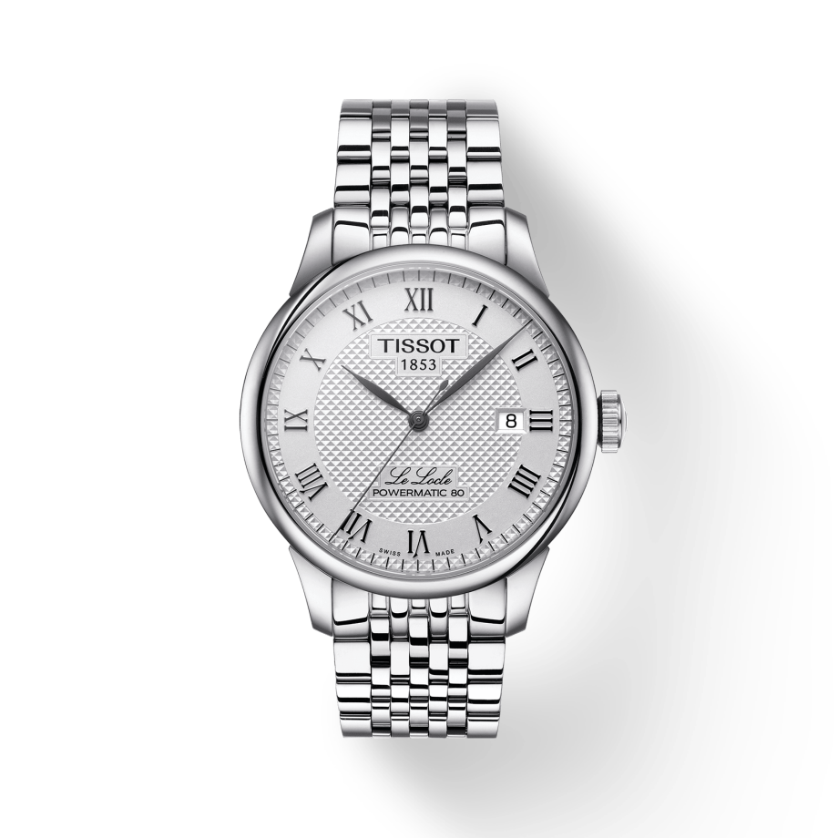 Tissot Le Locle Powematic 80 Silver Dal Silver Steel Strap Watch For Men - T006.407.11.033.00