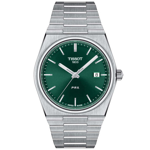 Tissot PRX Green Dial Silver Steel Strap Watch For Men - T137.410.11.091.00