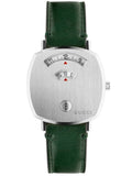 Gucci Grip Silver Dial Green Leather Strap Unisex Watch - YA157406