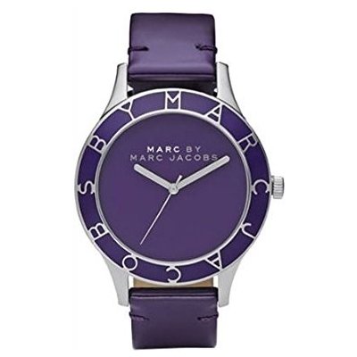 Marc Jacobs Blade Purple Dial Purple Leather Strap Watch for Women - MBM1158