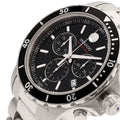 Movado Series 800 Chronograph Black Dial Silver Steel Strap Watch For Men - 2600142