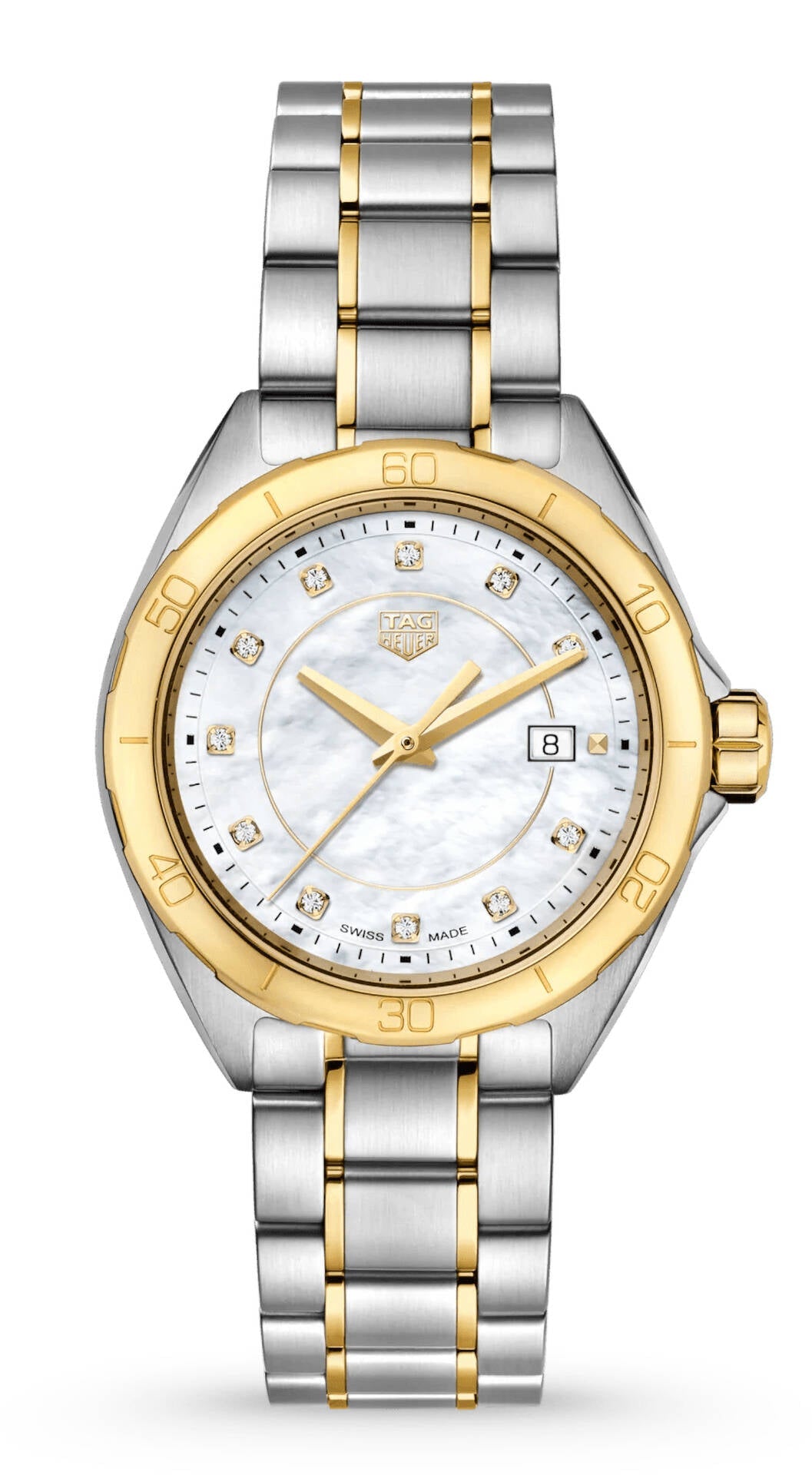 Tag Heuer Formula 1 Quartz Diamonds Mother of Pearl Dial Two Tone Steel Strap Watch for Women - WBJ1421.BB0648