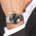 Emporio Armani Sportivo Black Dial Silver Steel Strap Watch For Men - AR2457