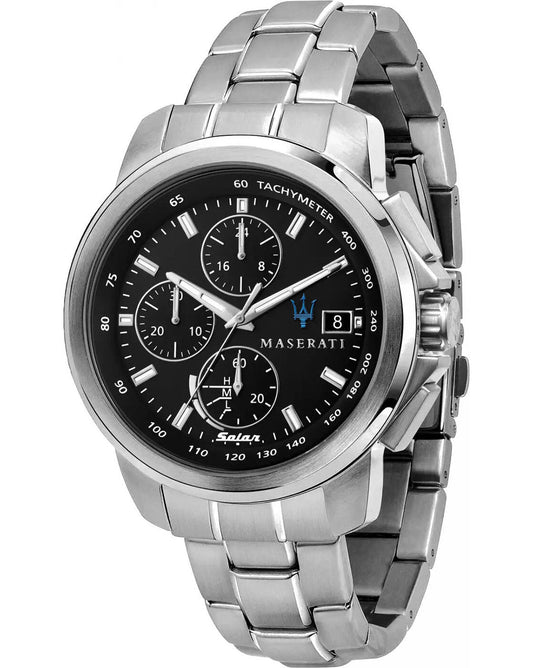 Maserati Successo Solar Edition Black Dial Watch For Men - R8873645003