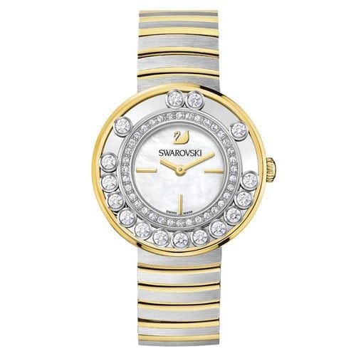 Swarovski Lovely Crystals Mother of Pearl Dial Two Tone Steel Strap Watch for Women - 1187022