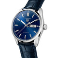 Tag Heuer Carrera Calibre 5 Automatic Blue Dial Blue Leather Strap Watch for Men - WAR201E.FC6292