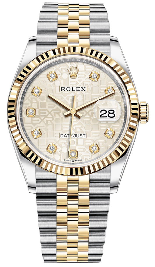 Rolex Datejust 36 Diamonds Champagne Dial Two Tone Jubilee Bracelet Watch for Women - M126233-0027