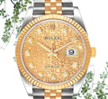 Rolex Datejust 36 Diamonds Champagne Dial Two Tone Steel Strap Watch for Men - M126233-0033