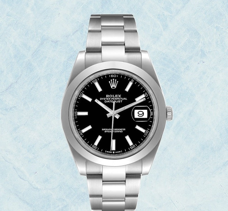 Rolex Datejust 41 Black Dial Oystersteel Silver Steel Bracelet Watch for Men - M126300-0011