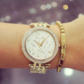 Michael Kors Darci White Dial Gold Steel Strap Watch for Women - MK3727