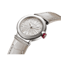 Bvlgari LVCEA Diamonds Silver Mother of Pearl Dial Silver Leather Strap Watch for Women - LVCEA103367