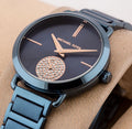 Michael Kors Portia Blue Dial Blue Steel Strap Watch for Women - MK3680
