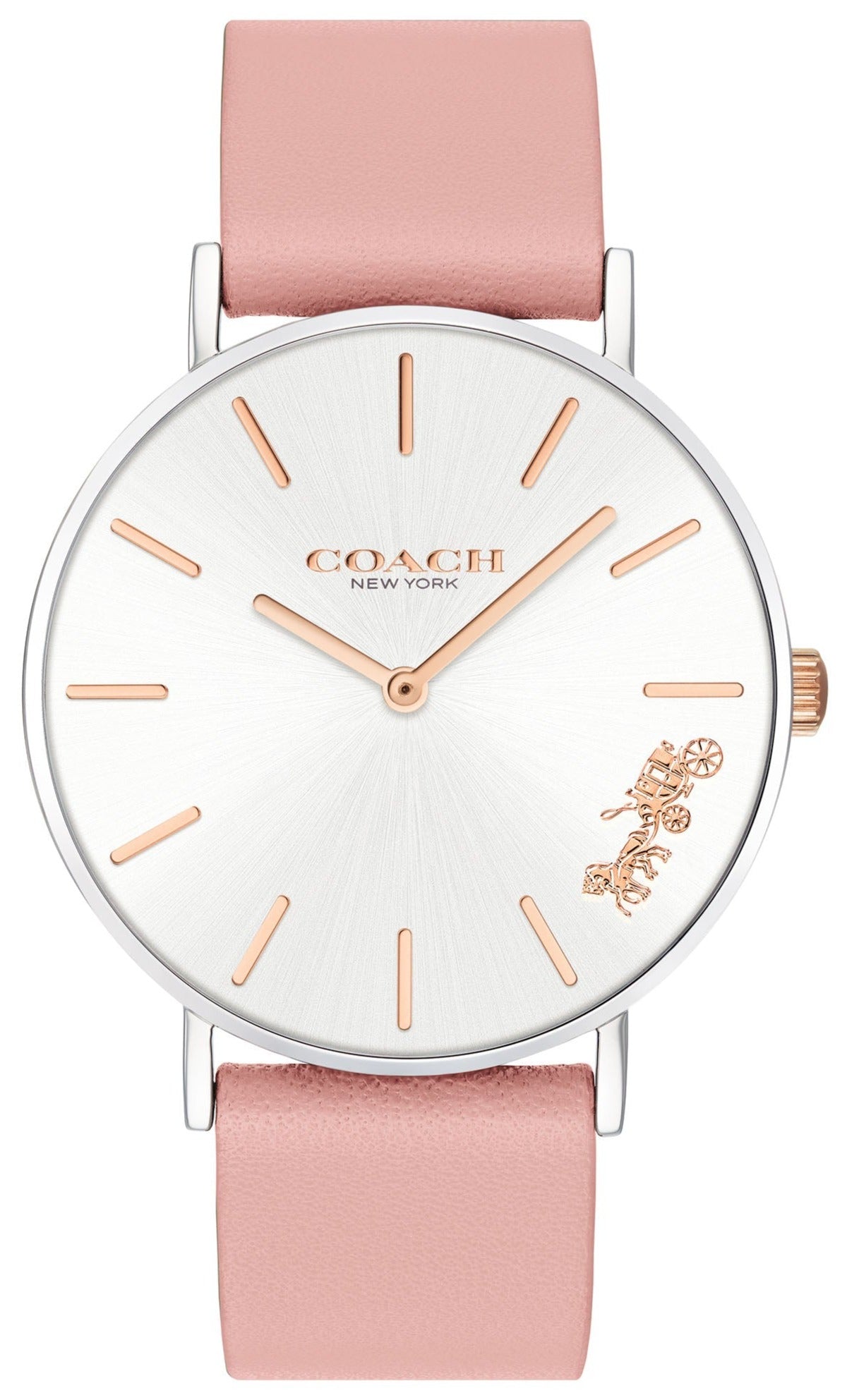 Coach Perry White Dial Pink Leather Strap Watch for Women - 14503118