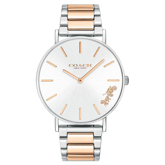Coach Perry Silver Dial Two Tone Steel Strap Watch for Women - 14503346