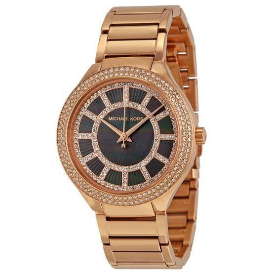 Michael Kors Kerry Black Mother of Pearl Dial Rose Gold Dial Watch for Women - MK3397