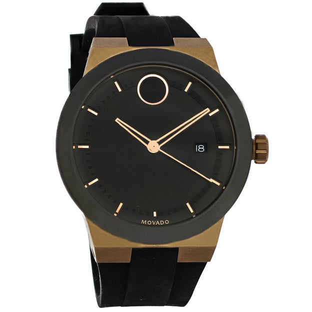 Movado Bold Fusion Black Dial Black Silicone Strap Watch for Men - 3600622
