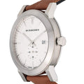 Burberry The City Silver Dial Brown Leather Strap Watch for Men - BU9904