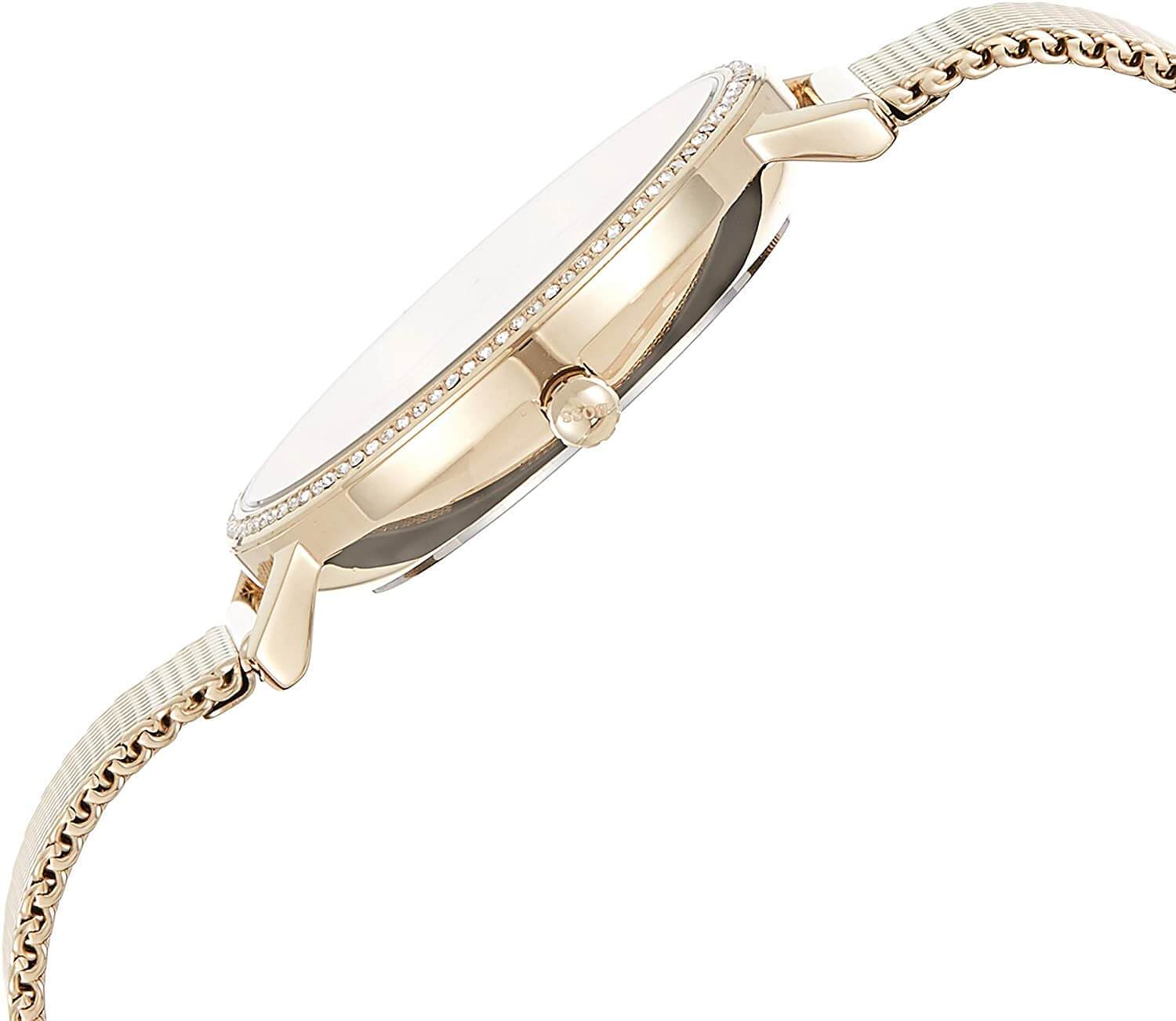 Hugo Boss Infinity Gold Dial Gold Mesh Bracelet Watch for Women - 1502520