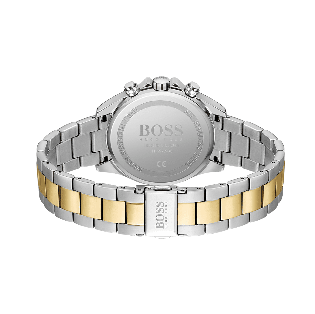 Hugo Boss Novia Gold Dial Two Tone Steel Strap Watch for Women - 1502618