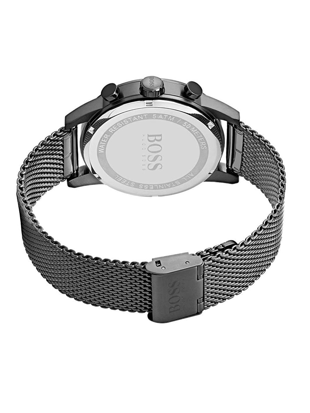 Hugo Boss Navigator Grey Dial Grey Mesh Bracelet Watch for Men - 1513674