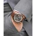 Hugo Boss Santiago Grey Dial Brown Leather Strap Watch for Men - 1513861