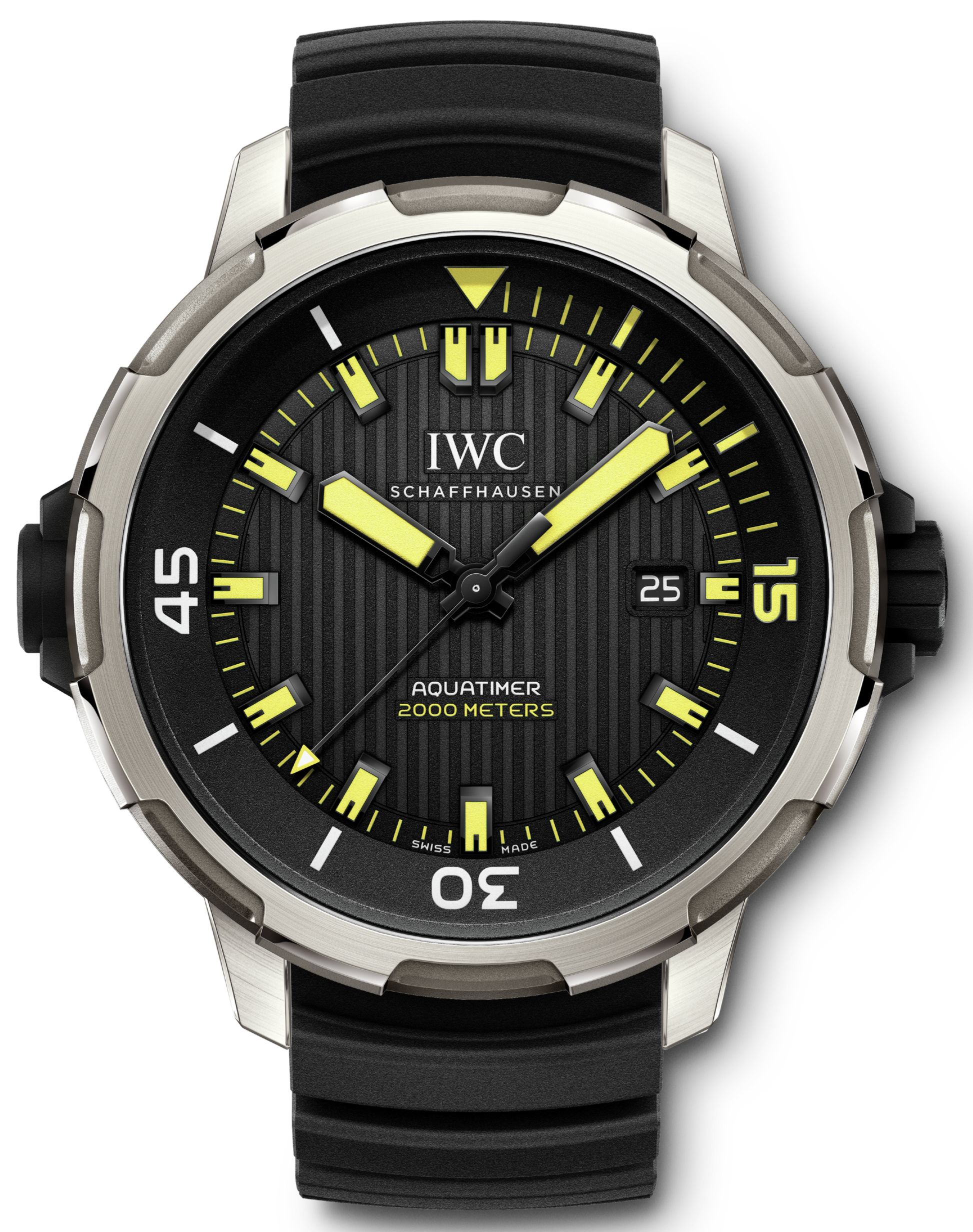 IWC Aquatimer Automatic 2000 Black Dial Black Rubber Strap Watch for Men - IW358001