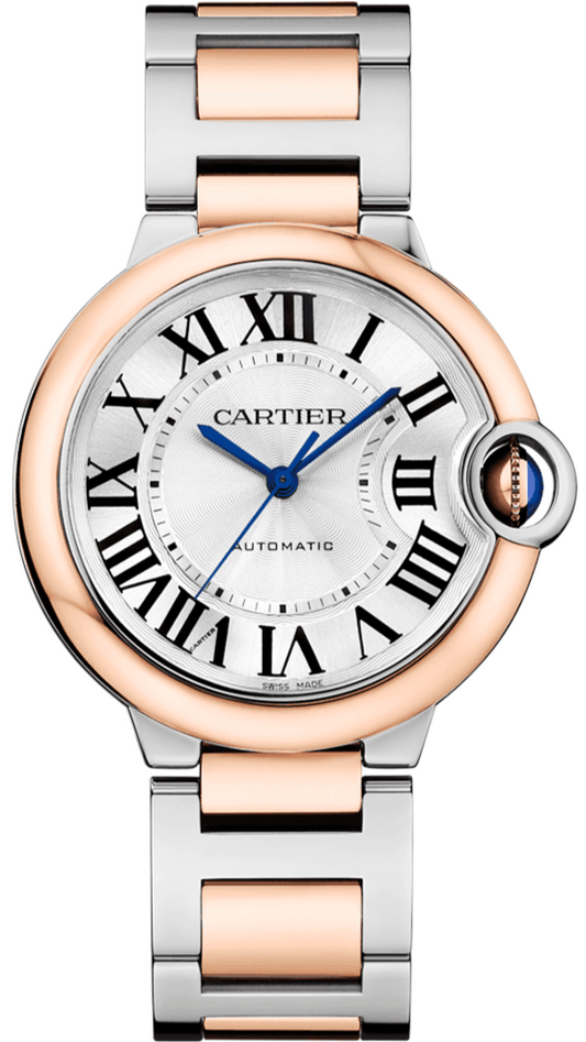 Cartier Ballon Bleu De Cartier Silver Dial Two Tone Steel Strap Watch for Women - W2BB0033