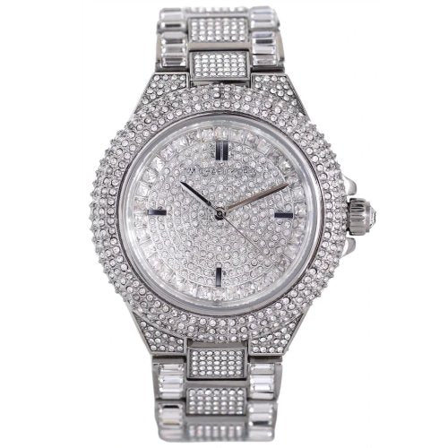 Michael Kors Camille Crystal Pave Dial Silver Steel Strap Watch for Women - MK5869