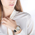 Maserati Potenza 35mm Diamond Silver Dial Black Strap Watch For Women - R8851108505