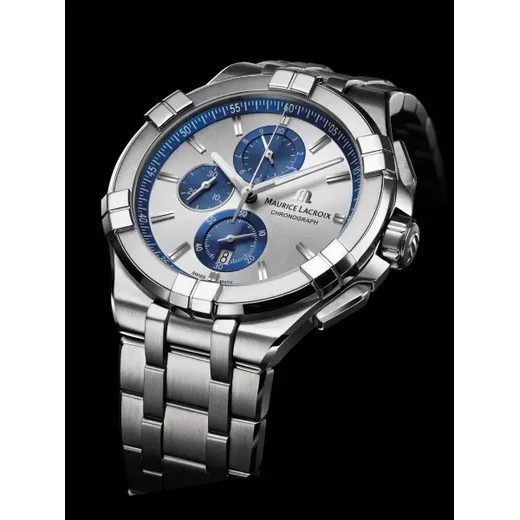 Maurice Lacroix Aikon Chronograph Silver Dial Silver Steel Strap Watch for Men - AI1018-SS002-131-1
