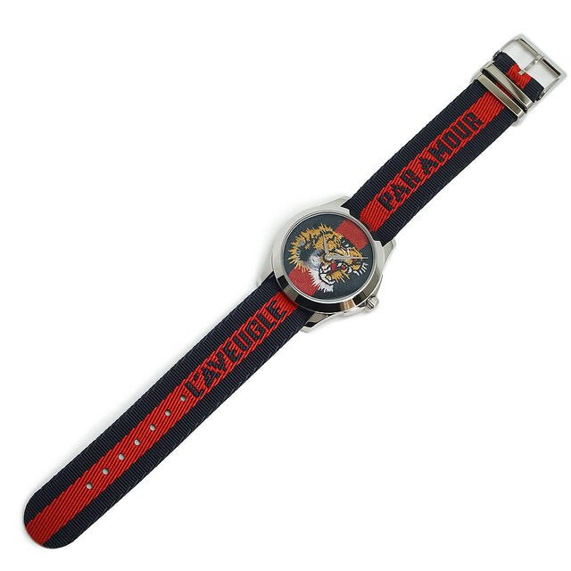 Gucci G Timless Le Marche Des Merveilles Blue & Red Dial Blue & Red Nylon Strap Unisex Watch  - YA126495