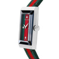 Gucci G Frame Green and Red Mother of Pearl Dial Green and Red Nylon Strap Watch For Women - YA147404